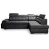 Robin Inspire Divano Angolare Convertibile Compact Destro Nero | Divano Moderno, Funzione Relax, 4 Poggiatesta Regolabili, Contenitore, Morbido Tessuto Velluto Aston e Design Elegante