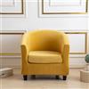 Surwin Velluto Copripoltrona 1 Posto Elasticizzato, Monocromatico Split Copripoltrona con Cuscino Separato Lavabile Fodera per Poltrona Fodere Copripoltrona per Soggiorno Primo (Giallo)