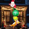 Danxilu Babbo Natale Gonfiabile Che Traina Cane e Sacchetto Regalo 240cm | Luci LED Integrate, Gonfiabili Natalizi Esterno Decorazione per Esterni Giardino Feste Prato Cortile Tetto da Esterno