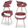 REDÒKASA Sedia in polipropilene DILETTA con gambe in faggio, resistente ai raggi UV, design moderno, ideale per sala da pranzo, cucina, sala d'attesa, bar, ristoranti (4, Mattone)