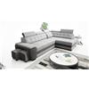 Robin Inspire Divano Angolare Convertibile Compact Destro Argento | Divano Moderno, Funzione Relax, 4 Poggiatesta Regolabili, Contenitore, Morbido Tessuto Velluto Aston e Design Elegante