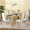 ZZINOKE Set Tavolo e Sedie da Pranzo, 1 Tavolo e 6 Sedie, Tavolo Rettangolare: 140x70x75cm, Sedie: 40x39x98cm, adatto Sala da Pranzo, Cucina e Soggiorno