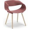 REDÒKASA Sedia in polipropilene DILETTA con gambe in faggio, resistente ai raggi UV, design moderno, ideale per sala da pranzo, cucina, sala d'attesa, bar, ristoranti (1, Mattone)