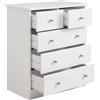 FineBuy Cassettiera 60x35x70 cm Bianca con 5 Cassetti, Basso | credenza multiuso per l'ingresso, credenza con vano contenitore, senza tempo mobiletto per camera da letto e corridoio