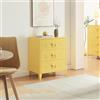 [en.casa] Cassettiera in Acciaio Comò con 3 Cassetti Organizzatore da Ufficio Soggiorno Mobile Contenitore per Archivio 72 x 60 x 40 cm - Giallo