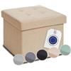 Blumtal pancacontenitore - panca camera da letto 41x31x31 cm - puff salotto beige - poggiapiedi per divano - sgabello