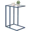 Huhote Tavolino a forma di C, tavolino da caffè, tavolino da caffè, tavolino da divano, tavolino da salotto, tavolino da salotto, tavolino da caffè, tavolino piccolo per laptop, tavolino da divano, in vetro