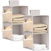 Syncharm 2 Pezzi Organizer Armadio da Appendere con 2 Scomparti e Tasche Laterali a Rete, Organizzatore Armadio Interno Pieghevole Appendere, Salvaspazio Portatutto da appenderes per Camera da Letto, Grigio‌