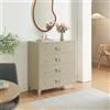 [en.casa] Cassettiera in Acciaio Comò con 4 Cassetti Organizzatore da Ufficio Soggiorno Mobile Contenitore per Archivio 92 x 80 x 40 cm - colore Cammello
