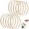 miaomiao 10 anelli in legno per fai da te, 15 cm, per acchiappasogni, anelli macramè, in bambù, per ghirlanda di fiori, decorazioni e artigianato fai da te