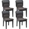 Ya-Home Set di 4 Sedie da Pranzo in Cinglia e PU con Gambe in Legno,Grigio | sedie sala da pranzo sedie da cucian sedie in tessuto imbottite