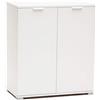 milani home - armadietto 2 ante 75 x 38 x 85 cm, bianco, truciolare bilaminato, mobile contenitore bagno cucina soggiorno