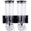 WDRENTOOL Dispenser per cereali, dispenser per caramelle doppie, 3 l, confezione da 2, dispenser per cereali, a parete, doppio dispenser per alimenti secchi, per cereali, caramelle (nero)