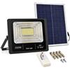 MOKEKA Faretto LED Solare Esterno con Pannello Solare | Luce Bianca 6500KTelecomando con Timer 4H/8H, Energia Solare, Uso Esterno, Pannello Incluso