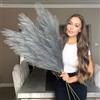 VOULUX - Erba pampas artificiale da 115 cm, con 18 steli, colore: grigio chiaro