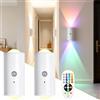 Homirty Luce Notturna LED con Sensore di Movimento Interno, 2 Pezzi Lampada da Parete Magnetica Ricaricabile, 16 Colori RGB con Telecomando, Luci Scale Senza Fili per Camera da Letto, Cucina, Corridoio
