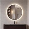 LIFEZEAL Specchio LED Bagno con 3 Colori e Luminosità Regolabile, Specchio Intelligente Anti-appannamento con Funzione Memoria, Specchio da Trucco a Parete in Vetro Temperato (70 x 70 cm, Rotondo)