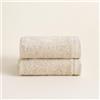 BOHEME | Set di 2 Asciugamani da Lavabo Serenity | Naturale | 50x100 | 100% Cotone Pettinato | 600 g/m² | Morbidi, Assorbenti e ad Asciugatura Rapida | Lavabili in Lavatrice | Uso Quotidiano