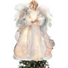 BigKing Puntale per Albero di Natale con Angelo, Statuetta con Angelo di Natale, Decorazione Natalizia per Interni con Ali di Piume, 12,6 Pollici (Argento)