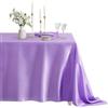 Chickwin Tovaglia Rettangolare in Raso, Tovaglia Elegante Copri Tavolo da Intern, Lavabile in lavatrice per Matrimoni, Feste, Banchetti, Celebrazioni di Vacanze (Viola,152 x 305 cm)