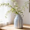 oliruim Vaso Decorativo da Interno a Righe Blu e Bianche - Vaso in Ceramica Fatto a Mano per Decorazione Moderna della Casa, Perfetto per Soggiorno, Tavolo da Pranzo, Scrivania Decorazione (A)