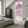 A.Monamour Adesivo Porta Autoadesiva 3D Paesaggio Del Cielo Con Arcobaleno E Nuvole Bianche Vinile PVC Adesivi per Porte Interne Pellicola Adesiva Poster Sticker Murale Parete Carta da Parati 90x200cm