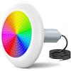 OSREE Luci Piscina LED con Filettatura 2, 25W Lampade Piscina RGB Multicolore 1000lm, Ø242mm, 12V AC Riempito Resina Faro per Piscinas Prefabbricate Vetroresina Fuori Terra Acciaio, Non Telecomando