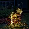 GuKKK Annaffiatoio Solare Luci, Luce d'arte da Giardino con Doccia a Stella, Annaffiatoio Impermeabile Solare luci Fiabesche, Led Fata Arte Lampada Decorativa da Sppendere al Cortile con Staffa (B)