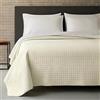 Riad Arredo Trapuntino Matrimoniale Minimal Tinta unita Primaverile Estivo 250x250 cm - Copriletto Trapuntato Leggero in Morbida Microfibra Soffice Quilt 100 Gr/mq - Avorio