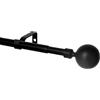 WL.Rocaille Asta per tenda nera con sfera regolabile da 30 a 122 pollici, in metallo retrattile, da 76 cm a 310 cm, per soggiorno, camera da letto e bagno