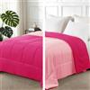 Exclusivo Mezcla Piumone Senza Copripiumone 135x200 cm Reversibile Bicolore | 220GSM in Microfibra, Leggera, Morbida, Traspirante e Confortevole, per Tutto l'Anno, Lavabile in Lavatrice, Fucsia/Rosa