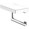 Keuco Reva Portarotolo, forma aperta, con ripiano, cromato | Made in Germany, orientabile, incl. viti e tasselli, portarotolo da forare