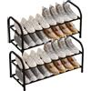 CNKHDZ Scarpiera stretta estraibile salvaspazio espandibile da 45 a 83 cm Armadio per scarpe nero Scarpiera per ingresso, corridoio, ingresso esterno (Nero, 2 pezzi/2 ripiani)