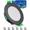 HOMEOW Faretti LED da Incasso per Cartongesso Nero 4W, Foro 55-68mm | 29mm Ultrasottili, IP44 Faretti Led Soffitto, Regolabile Calda 2700K Neutro 4000K Freddo 6000K, Set di 6