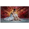 LuxHomeDecor Quadro Ballerina Classica Seduta in Abito Bianco - stampa su tela con telaio in legno - 120x60 cm