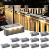 Solpex Lampade solari per esterni, 12 pezzi, luce bianca calda, luci solari impermeabili, illuminazione a LED per scale esterne, gradini, recinzioni, giardino, cortile, terrazza, grondaia, decorazione