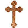 Kassis Geschenkartikel Croce in legno d'olivo da appendere - Croce da parete con bordi arrotondati per battesimo, comunione e cresima - 28 x 18.5 cm (senza incisione)