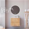 Feel Your Bath Specchio Rotondo LED Ø60 cm con Bluetooth, Luce Regolabile, Antiappannamento, Interruttore Touch, Spegnimento Automatico, senza cornice, Design Moderno