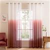MIULEE Set di 2 tende sgrassate con occhielli, zanzariere, in poliestere, colore cambiato, ombra, semitrasparente, decorazione per soggiorno, camera da letto, ufficio, 140 x 245 cm (L x A) rosso scuro