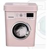 FATIGATI CONTENITORE MODELLO LAVATRICE IN PLASTICA CON COPERCHIO ERMETICO 3,5 LT PER DETERSIVO IN POLVERE PODS Idea Regalo per Amanti dell'ordine (ROSA POLVERE)