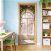 arricraft 2 adesivi 3D autoadesivi per porta, 80 x 199,9 cm, motivo floreale romantico, per porte, in PVC, rimovibili, decorazione per camera da letto e soggiorno