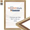 WANDStyle cornice foto legno vintage, cornici da parete, cornice 30x42 cm | Portafoto da parete A3, cornici A3 foto oro per appendere, 30x42 cm Photo Frame H400 - Made in Germany