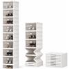 ZENZERO®- SCARPIERA PIEGHEVOLE a 9 Ripiani Trasparente - Dimensioni 152 * 34.5 * 25.5cm - Scatola Contenitore Portascarpe Organizzatore Scarpiera Shoe Box (9 -bianco)