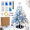 Generic Kit fai da te per albero di Natale con perline, set di perline di cristallo | Telaio in metallo e topper a forma di angelo inclusi, perline colorate e ciondoli, mini decorazione per albero di Natale