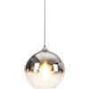 LFsem Lampada a Sospensione Vintage in Vetro, Paralume Globo Elettroplaccato, E27, Cavo Regolabile 150cm, per Isola Cucina, Sala da Pranzo, Camera, Caffè (Argentato, 25CM)