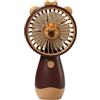 Neptuiby Ventilatore Portatile Ricaricabile, Simpatico Ventilatore Portatile Mini ventole USB a 3 velocità con Adesivi Fai da Te per scrivania e Viaggio, Marrone