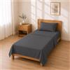 Homebliss Completo Letto Microfibra 90x200+30 / 160x280 + 50x80 1PCS, Grigio Scuro | Microfibra spazzolata 90 g/m², morbida e traspirante; lenzuolo sotto con angoli da 30 cm che resta teso tutta la notte