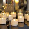 Homemory Confezione da 24 lumini a LED a batteria, senza fiamma | Finto artificiale elettrico luminoso, lunga durata per Halloween, matrimonio, compleanno, illuminazione decorativa