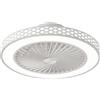 POWROL Ventilatore da Soffitto con Luce 48 cm Rombi Chiuso Ventola Soffitto Reversibile 6 Velocità 3 Colori Regolabile LED Lampadari con Ventola Silenzioso Memoria Timer soggiorni Cucine