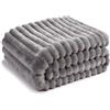 Zepphi Coperta Plaid Pile 150x200 cm, Coperta di Flanella a Righe, Divano Coperta Fluffy di Alta Qualità, Versatile Coperta Matrimoniale per Camera da Letto Viaggi